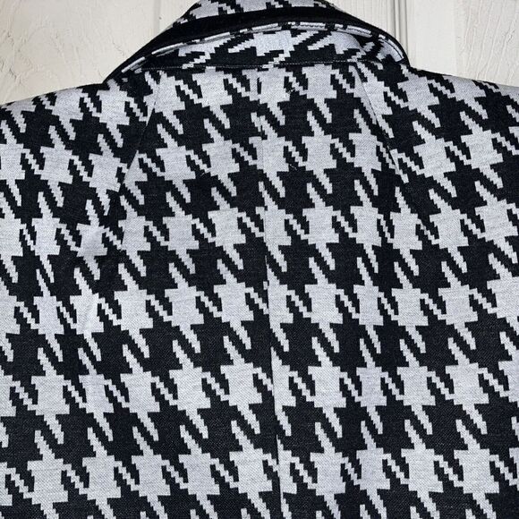 Catherine Malandrino Black White Houndstooth Knit Blazer Jacket Wmns Sz Med NEW - Picture 8 of 16